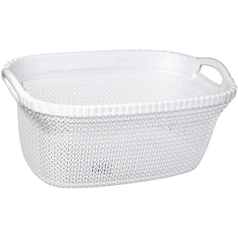 37L Knitted Laundry Basket White