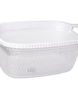 37L Knitted Laundry Basket White - LAUNDRY - Baskets and Trolleys - Soko and Co