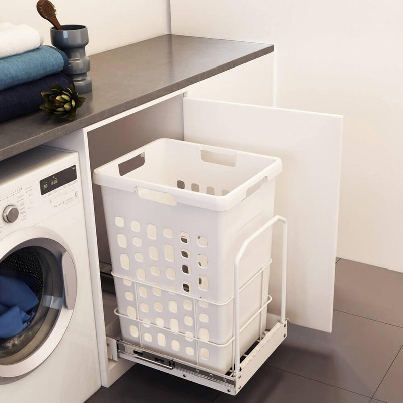 48L Pull Out Laundry Hamper White