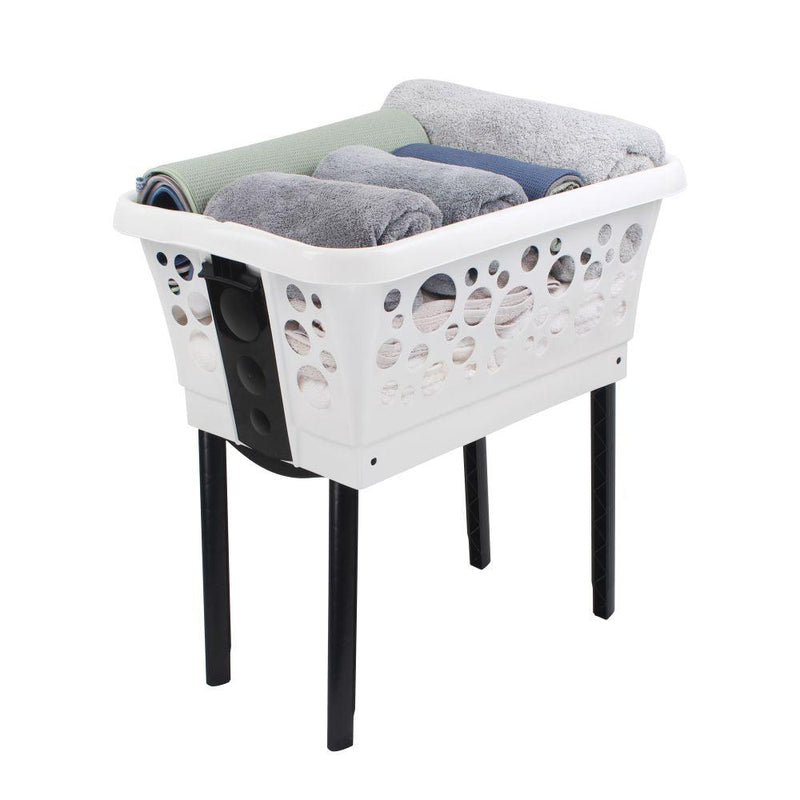 50L Laundry Basket on Legs White