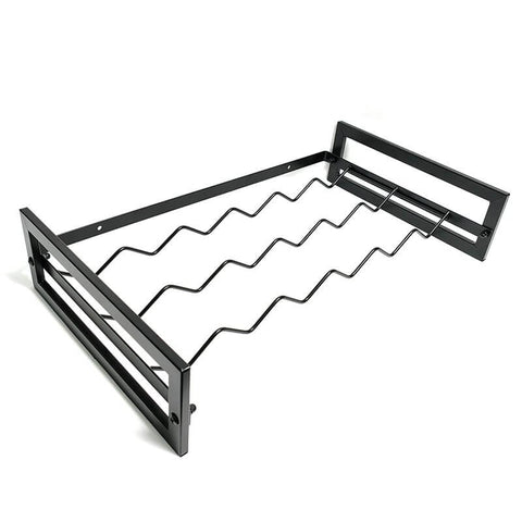 6 Bottle Wide Stackable Wine Rack Matte Black
