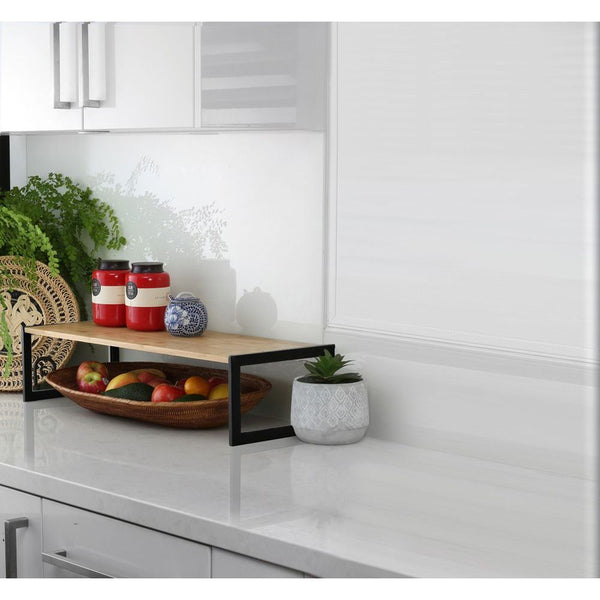 70cm Wide Bamboo Pantry Shelf Matte Black