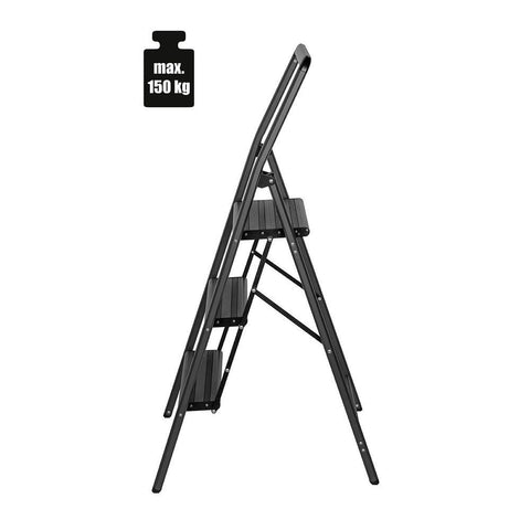 Alu Design 3 Step Compact Step Ladder Black