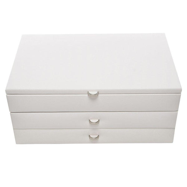 Boutique 2 Drawer Jewellery Box White
