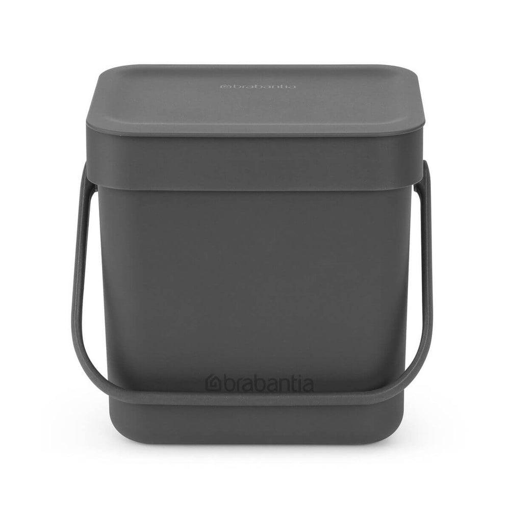 Brabantia 3L Sort & Go Kitchen Rubbish Bin Dark Grey - KITCHEN - Bins - Soko and Co