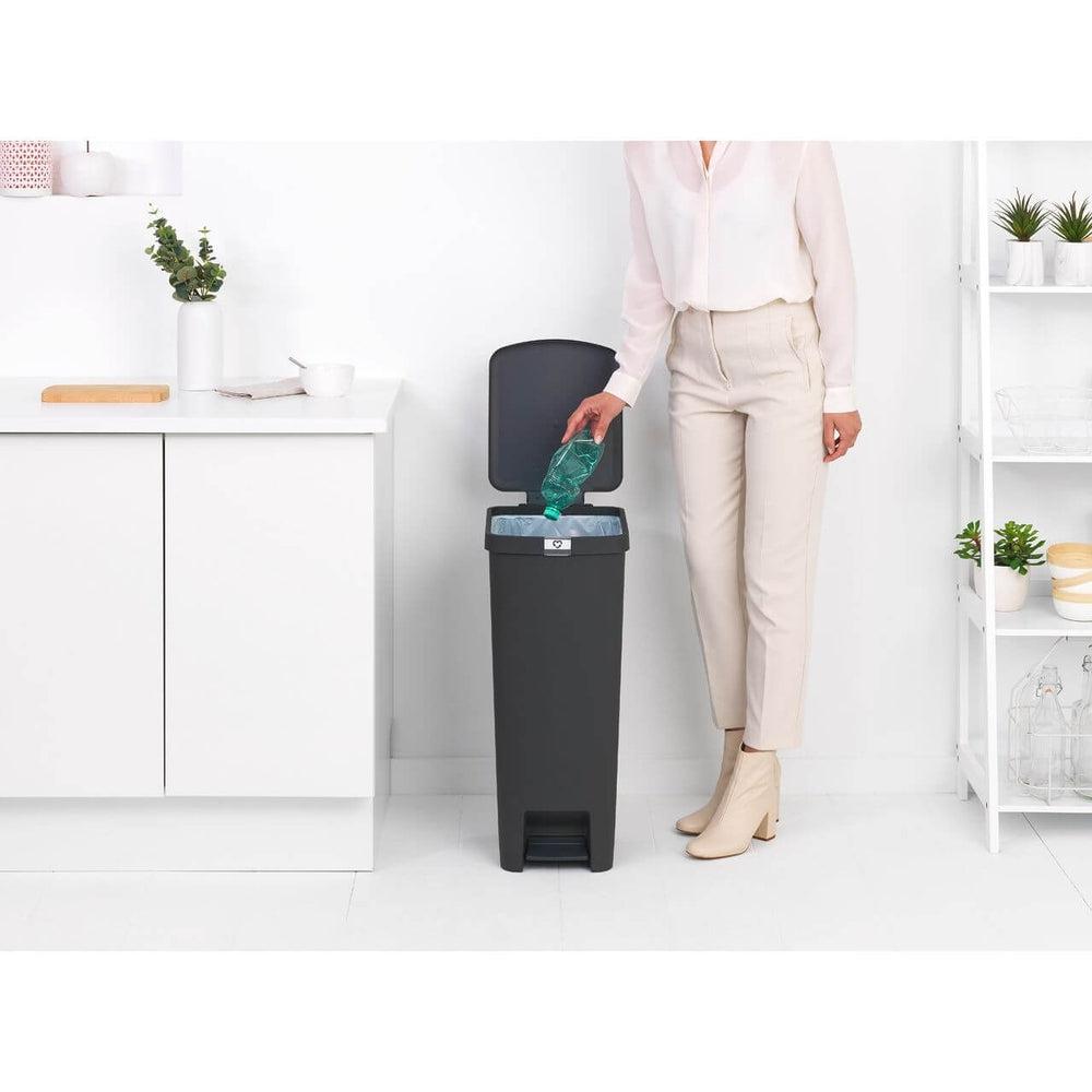 brabantia step up pedal bin Brabantia 40L StepUp Pedal Kitchen Rubbish Bin Dark Grey
