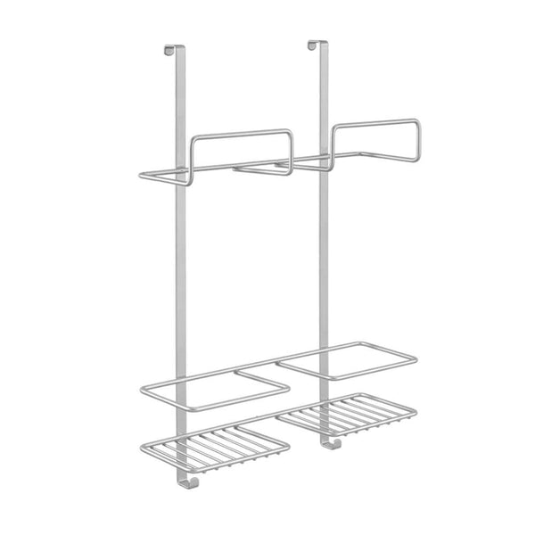 Broomy Over Door Broom & Mop Holder Silver