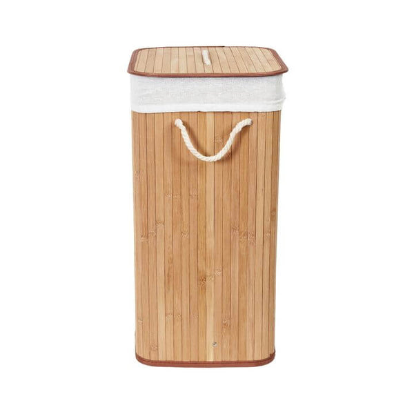 Collapsible Rectangular Bamboo Laundry Hamper