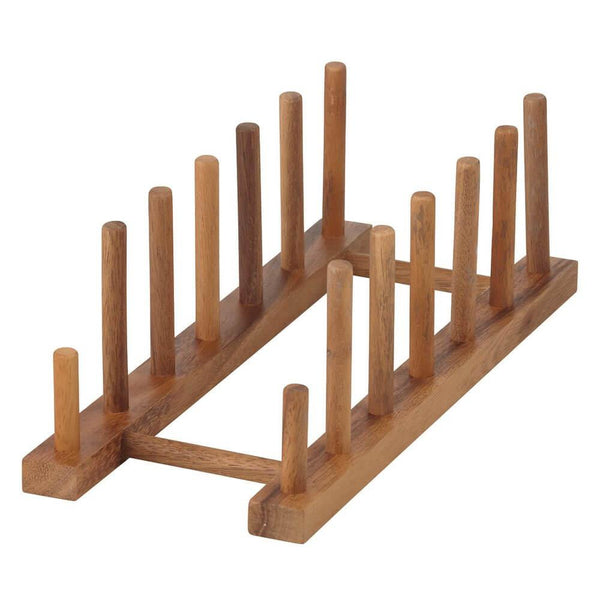 Davis & Waddell 6 Section Acacia Wood Plate Rack