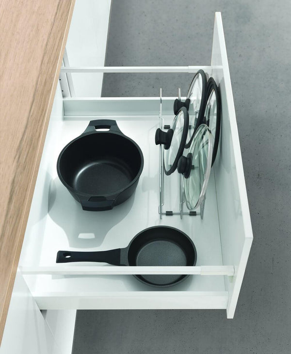 Deck 3 Section Pot & Pan Lid Organiser Silver