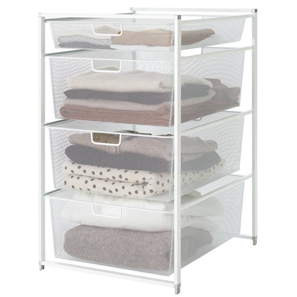 elfa medium mesh dresser white Elfa Basics 45 Standard Mesh Drawer Kit White