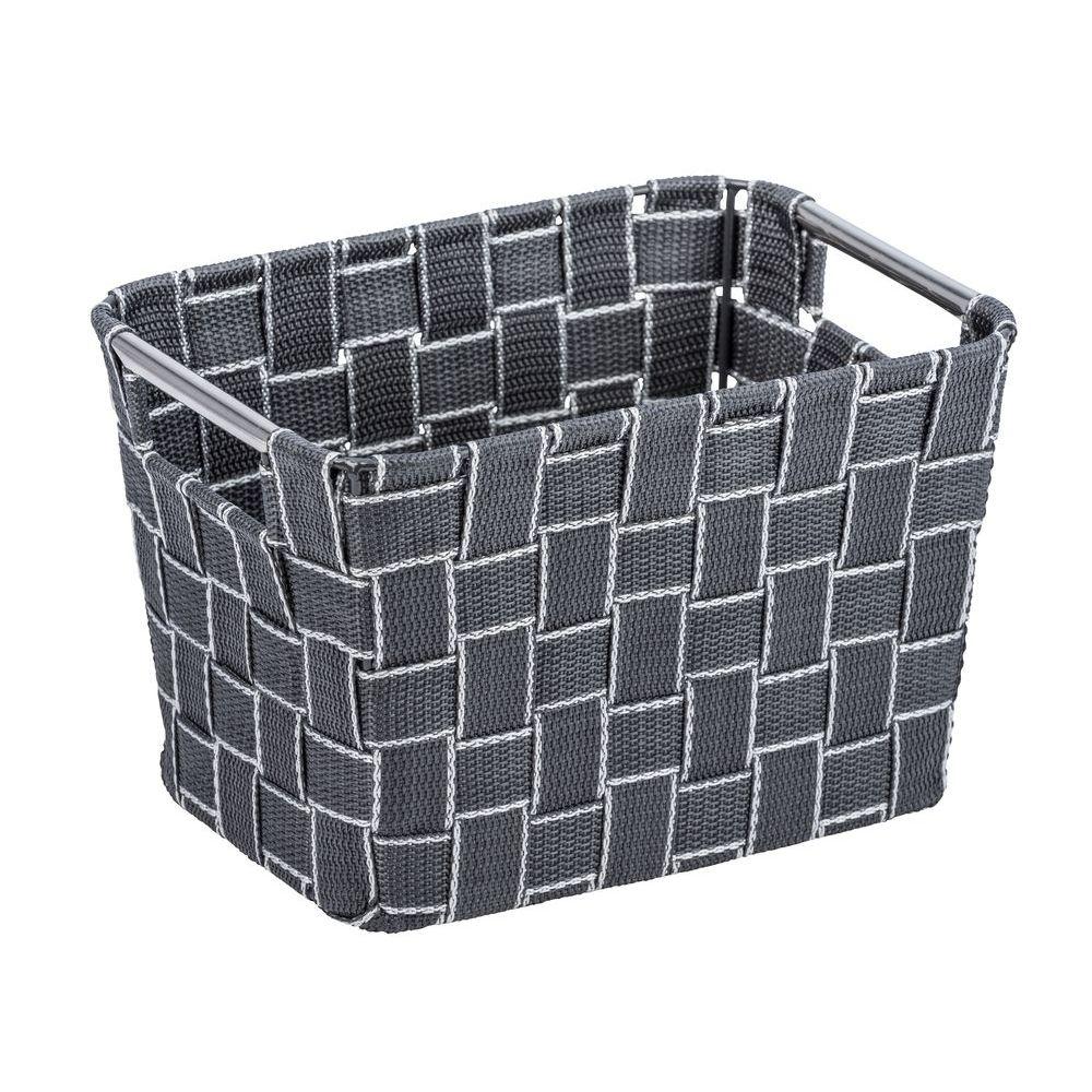 Fedra Medium Woven Storage Basket Anthracite - HOME STORAGE - Baskets and Totes - Soko and Co
