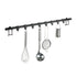 Gala 8 Hook Wall Mounted Utensil Rail Black - KITCHEN - Shelves and Racks - Soko and Co