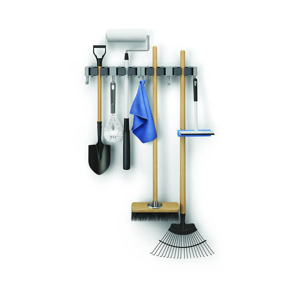 Hang Up Wall Mounted Broom & Mop Holder Set Grey