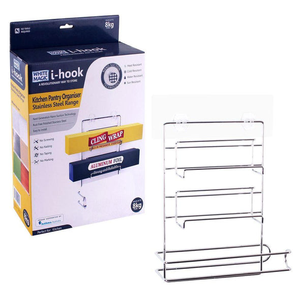 i-Hook Nano Suction Kitchen Roll Holder Stainless Steel