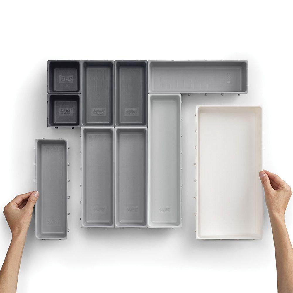 Joseph Joseph Blox 10 Piece Drawer Organiser Set Grey - KITCHEN - Cutlery Trays - Soko and Co