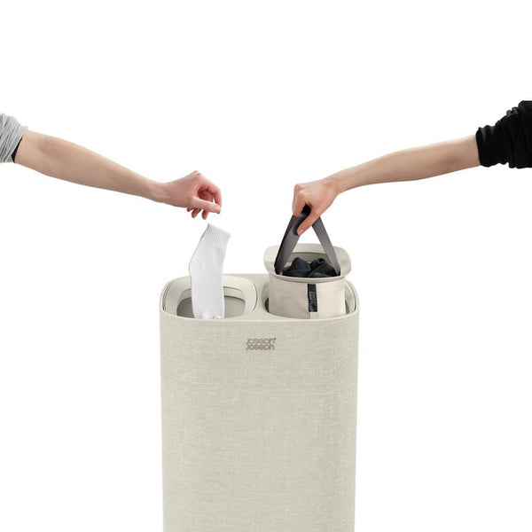 Joseph Joseph Tota 60L Twin Laundry Hamper Ecru