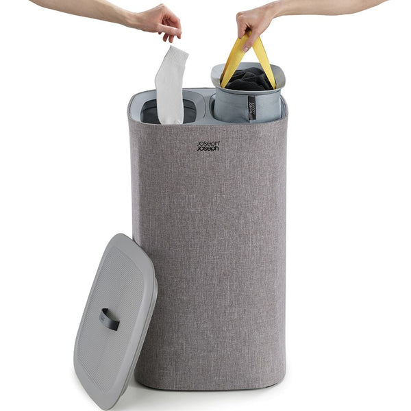 Joseph Joseph Tota 60L Twin Laundry Hamper Grey