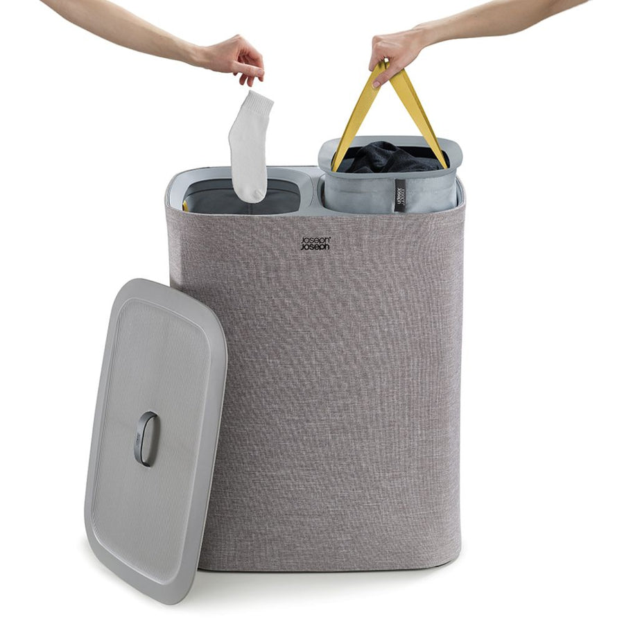 Joseph Joseph Tota 90L Twin Laundry Hamper Grey