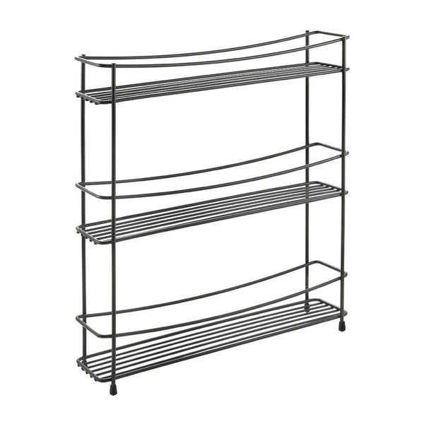 Kumino 3 Tier Slim Freestanding Spice Rack Matte Black