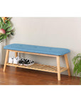 Large Bamboo Shoe Bench Blue - WARDROBE - Shoe Storage - Soko and Co