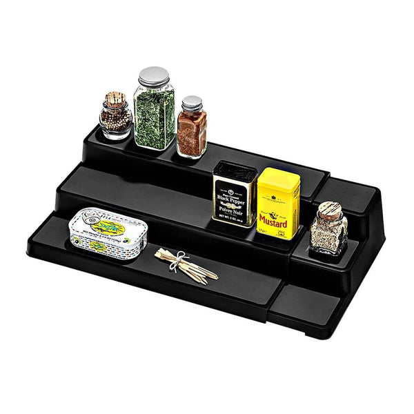 Madesmart 3 Tier Expandable Grip Base Pantry Shelf Carbon