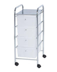Messina 4 Drawer Storage Trolley Chrome - HOME STORAGE - Storage Trolleys - Soko and Co