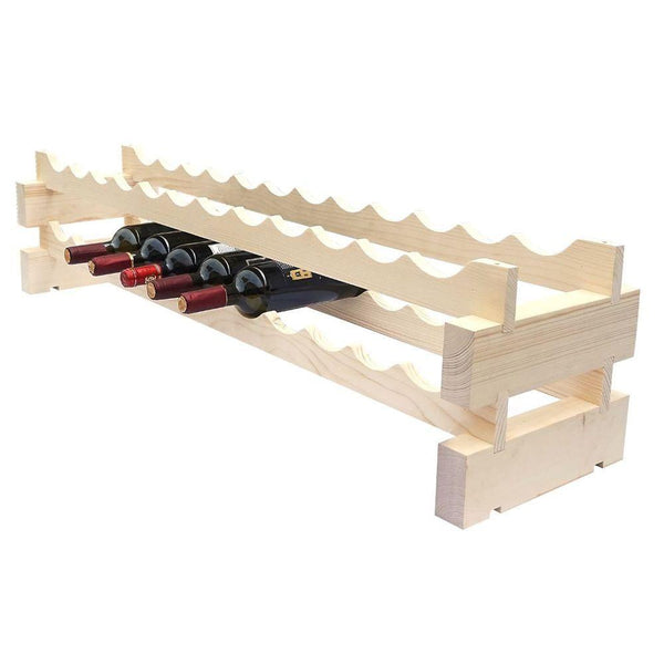 Modularack 24 Bottle Stackable Wine Rack Natural