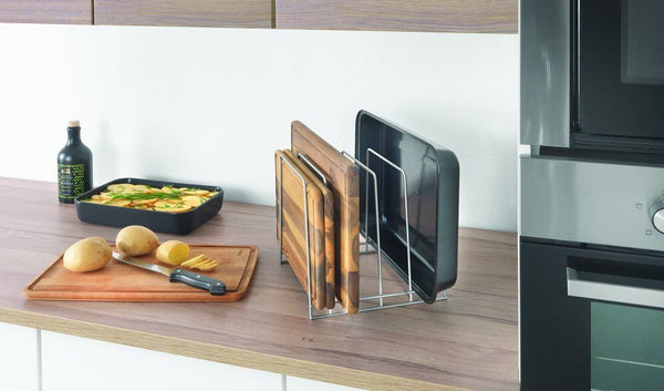 Nevada 5 Section Chopping Board Holder Silver