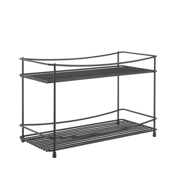 Oregano 2 Tier Wide Freestanding Spice Rack Matte Black