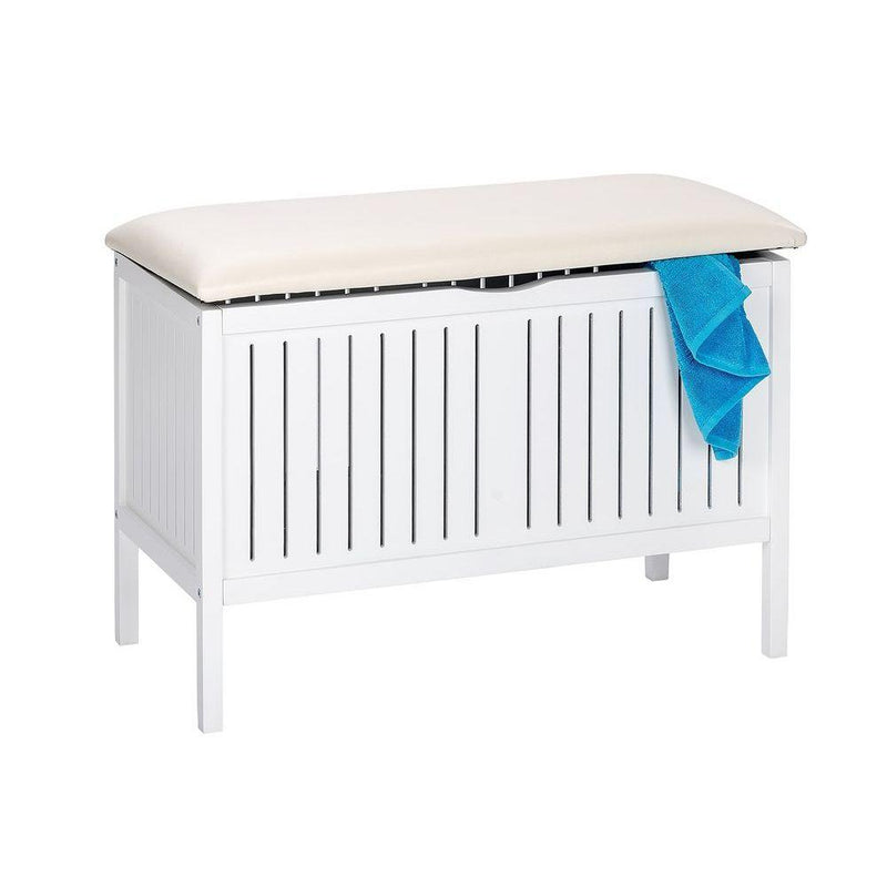 Oslo Wide Laundry Hamper & Storage Bench White