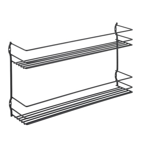 Pepito 2 Tier Wall Mounted Spice Rack Matte Black