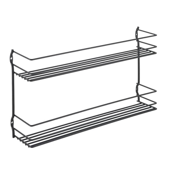 Pepito 2 Tier Wall Mounted Spice Rack Matte Black