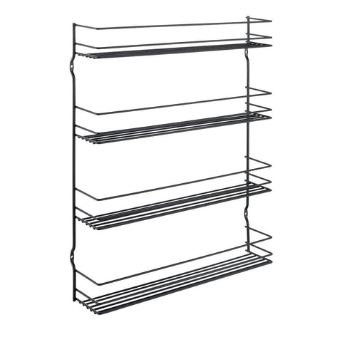 Pepito 4 Tier Wall Mounted Spice Rack Matte Black