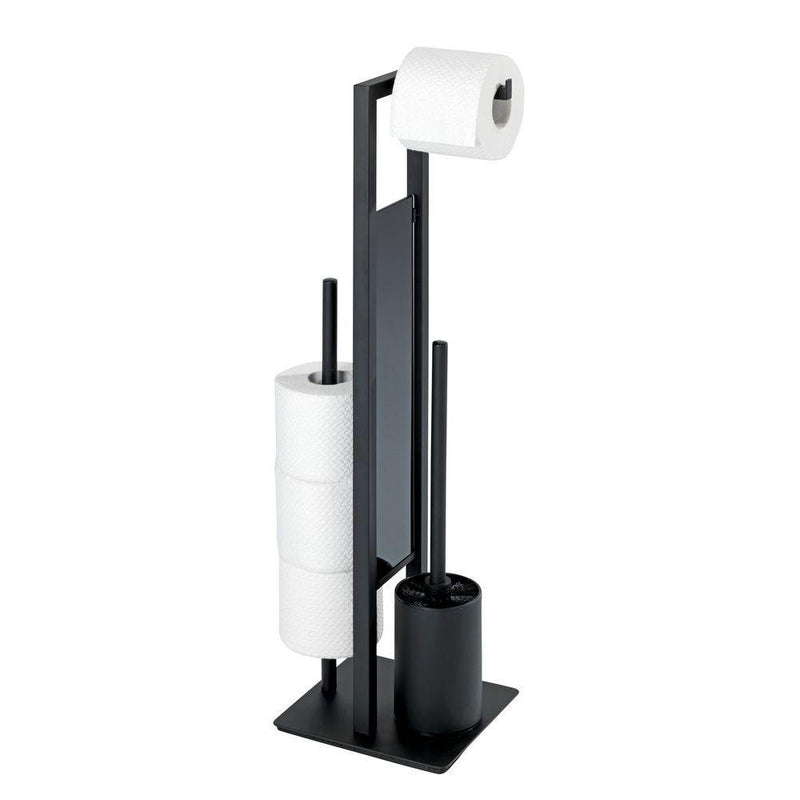 Rivalta Freestanding Toilet Brush & Roll Holder Black
