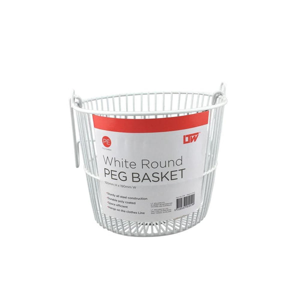 Round Peg Basket White