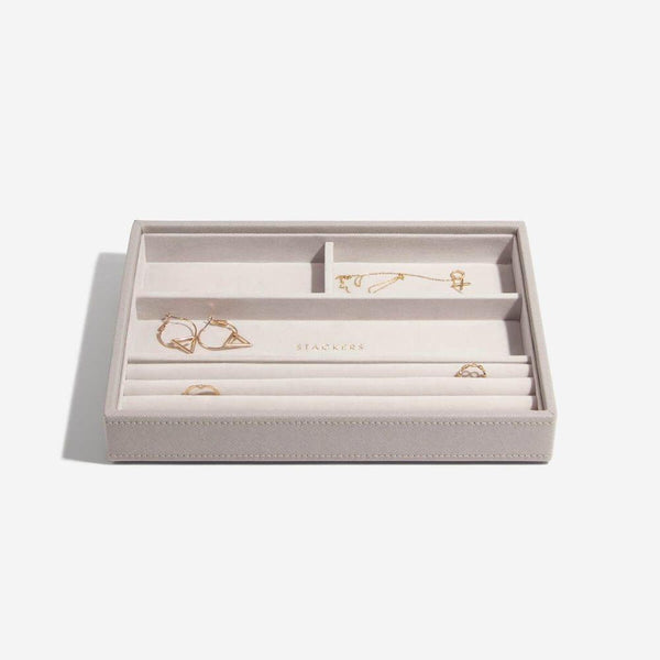 Stackers Classic 4 Compartment Jewellery Tray Taupe