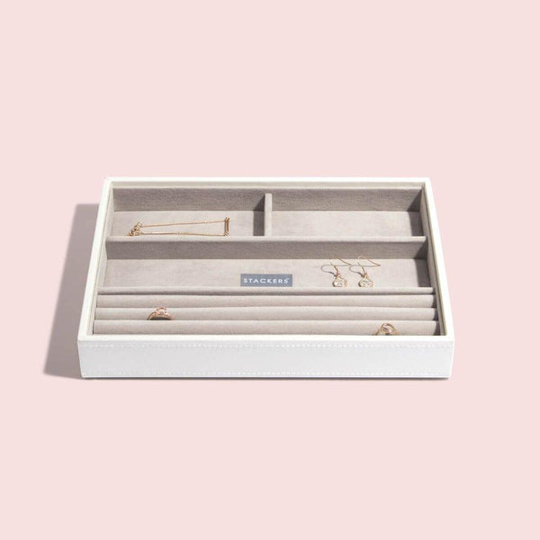 Stackers Classic 4 Compartment Jewellery Tray White
