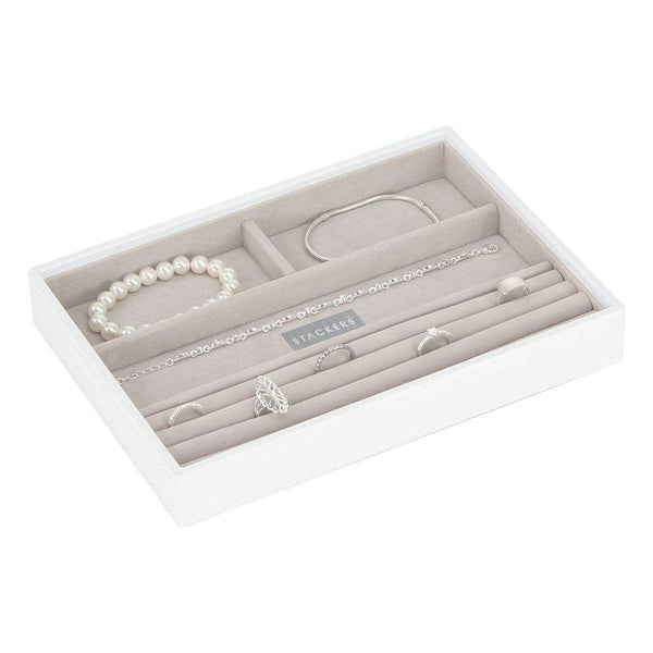 Stackers Classic 4 Compartment Jewellery Tray White