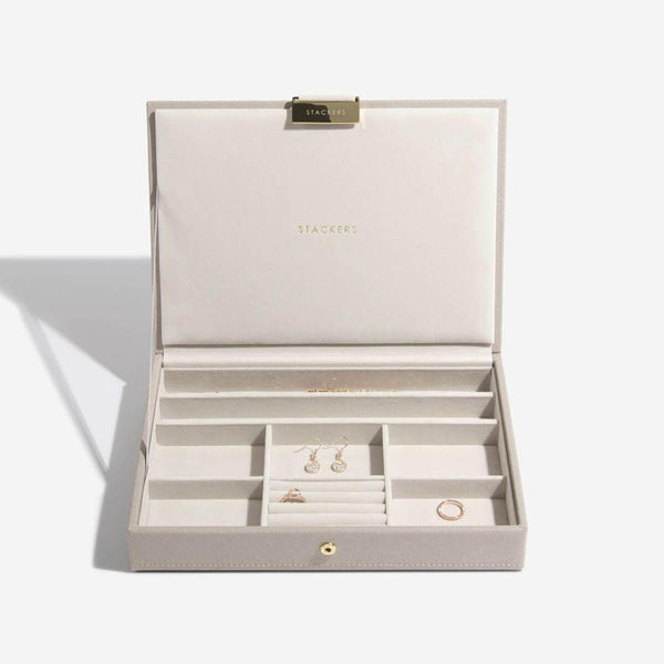 Stackers Classic Lidded Jewellery Box Taupe