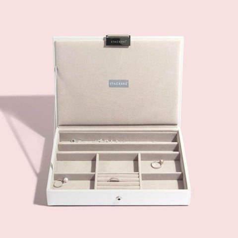 Stackers Classic Lidded Jewellery Box White