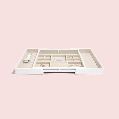 Stackers Medium Expanding Jewellery Drawer Organiser White