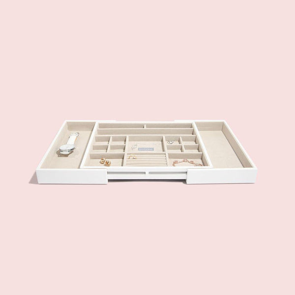 Stackers Medium Expanding Jewellery Drawer Organiser White