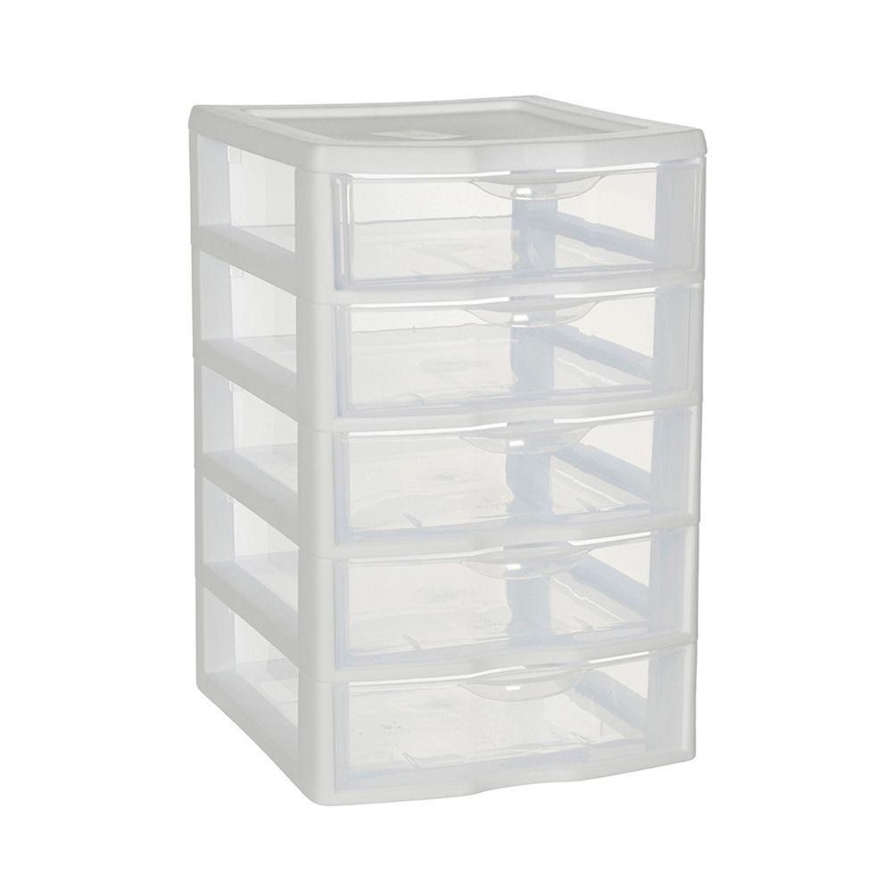 Sterilite 5 Drawer Small Drawer Unit White - HOME STORAGE - Office Storage - Soko and Co