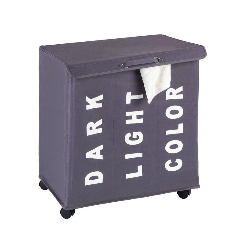 Trivo 3 Compartment Wheeled Laundry Hamper Grey