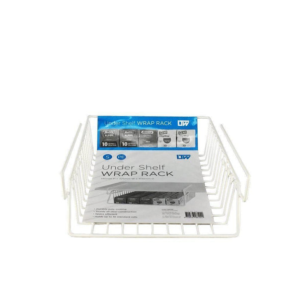 Under Shelf Kitchen Wrap Rack White