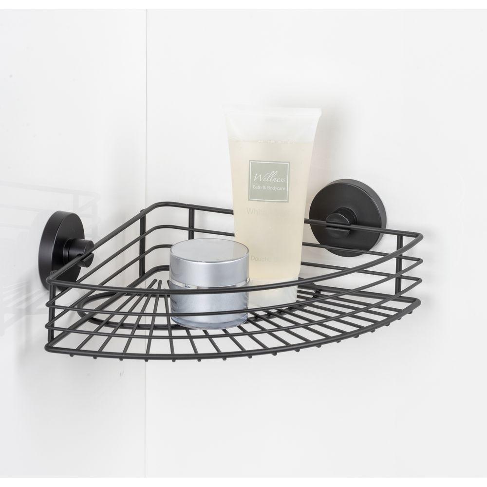 Vac Lock Suction Corner Shower Shelf Matte Black - BATHROOM - Suction - Soko and Co