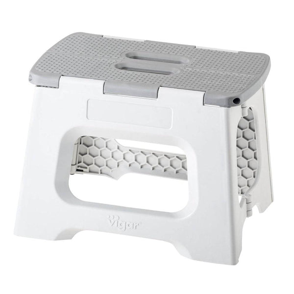 Vigar 23cm Compact Folding Step Stool Grey