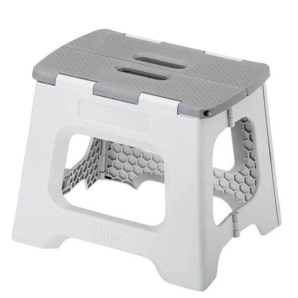 Vigar 27cm Compact Folding Step Stool Grey