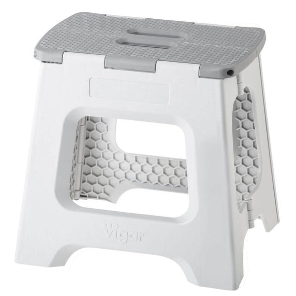 Vigar 32cm Compact Folding Step Stool Grey